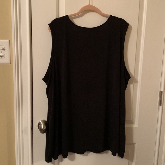 EUC Catherines black stretchy v-neck sleeveless top size 4x(30/32W) - Picture 7 of 9